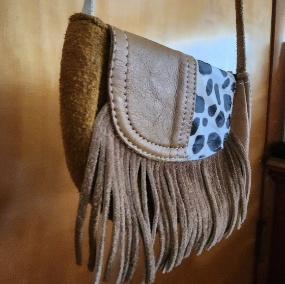 Suede/Leather Small Bag/Wallet with Hair on Cowhide - Picture 6 of 16